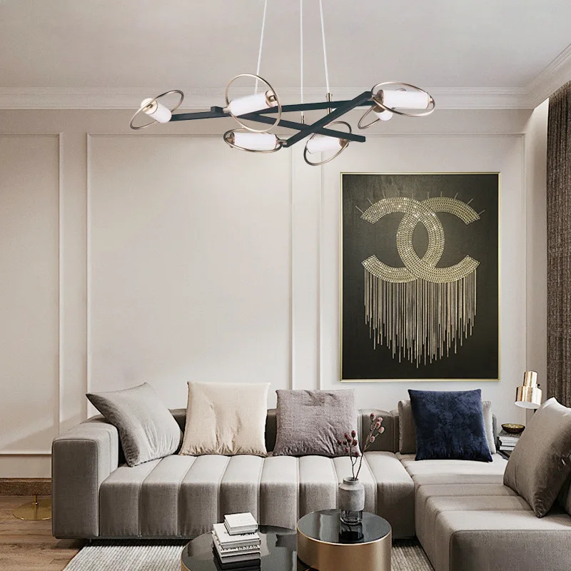 Modern LED Shaped Circular Ring Ceiling Chandeliers Simplicity Pendent Lamp Living Dining Room Home Decor Hanging Light Fixtures