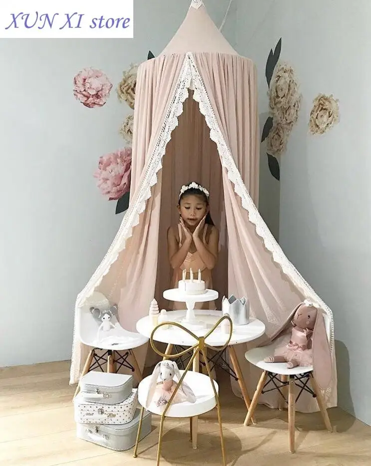 New Mosquito Net Crib For Baby Lace Shading Bed Canopy Kids Hanging Dome Curtain Toddler Princess Play Tent Children Room