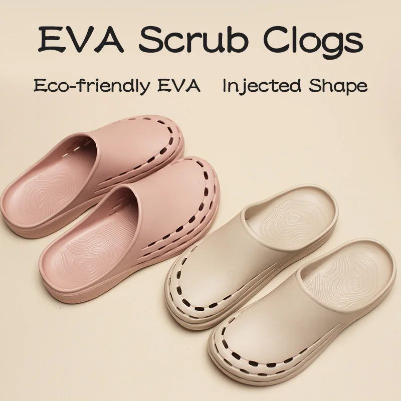 Women Nurse Clogs Unisex EVA Non-slip Hospital Scrub Shoes for Dentist Nursing Slippers Light Weight Garden Yard Sandals 5X08-06