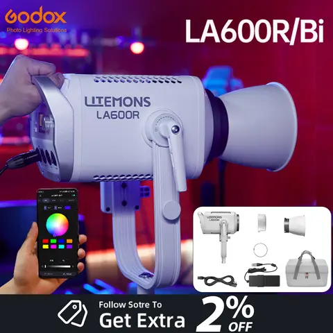 GODOX LITEMONS LA600R LA600Bi 600W COB Fill Light RGB Full Color LED Video Light Multiple Modes：HSI/RGBW/GEL/FX