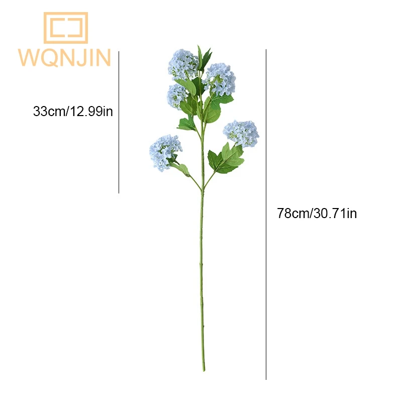 كرات محاكاة طويلة الفروع ، نباتات خضراء ، ديكور المنزل ، ديكورات غرفة المعيشة ، كوبية الزفاف ، 5 رؤوس ، 1: