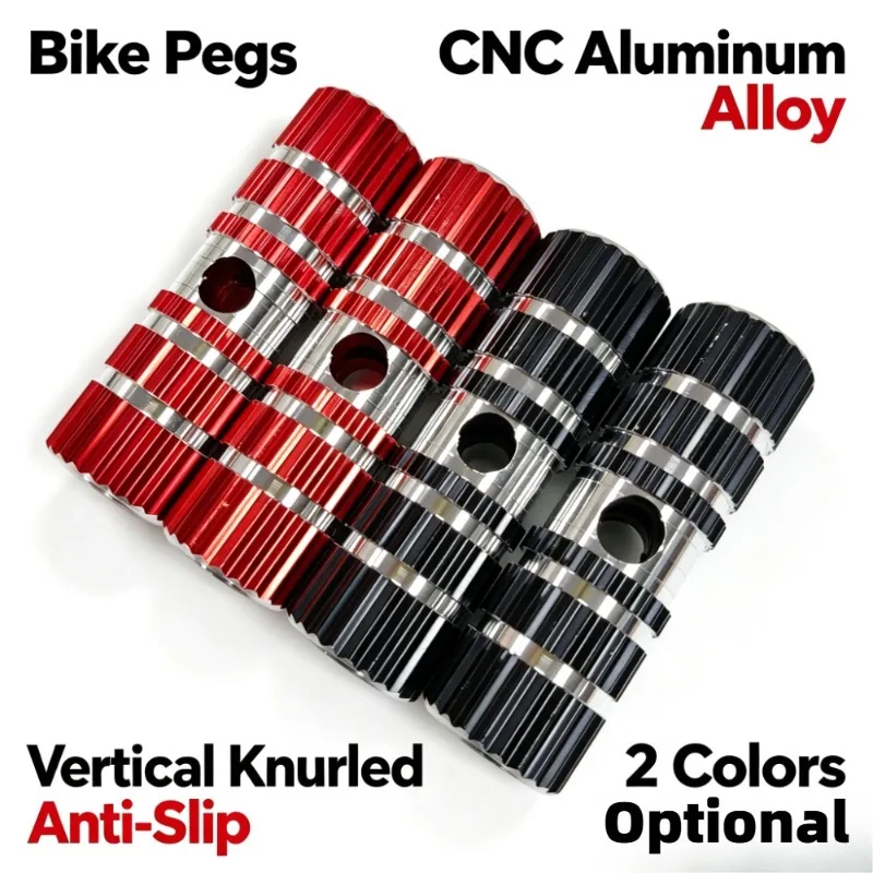 2Pairs Aluminum Alloy BMX Bike Stunt Pegs Knurled Anti-Slip Wear Resistant Foot Pegs Freestyle Dirt Jump MTB Bicycle Mod Parts
