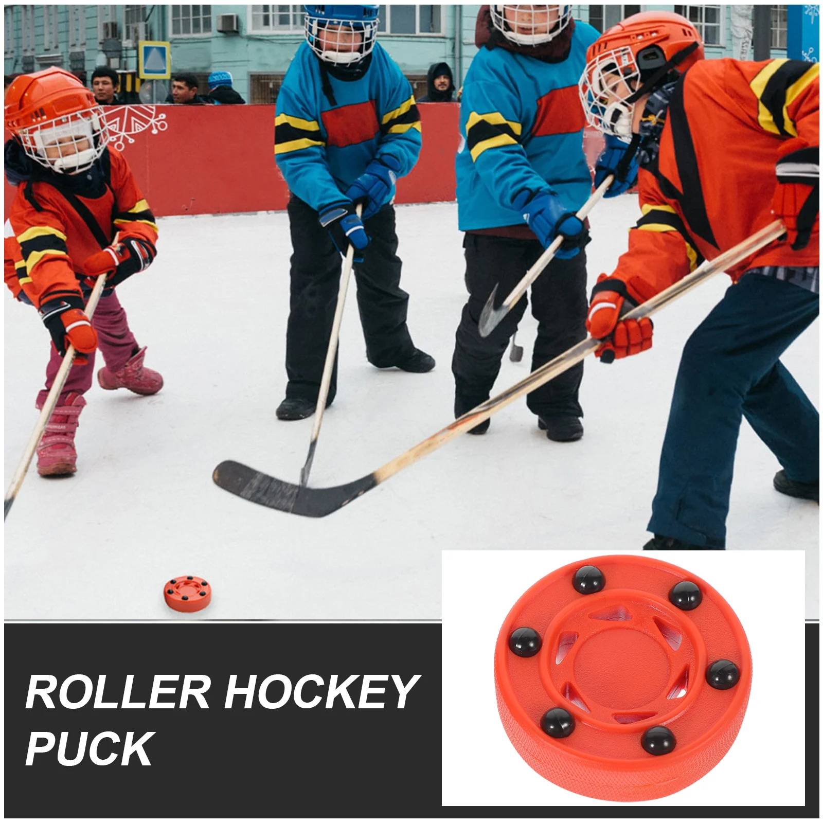 2 Buah Roller Hockey Puck Inti Tahan Guncangan Komposit Kepadatan Tinggi Ringan untuk Permukaan Halus Dalam Ruangan Luar Ruangan Inline