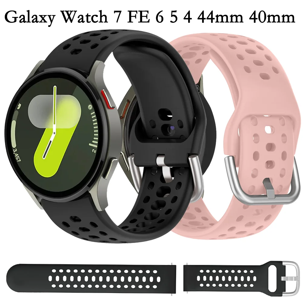 Silicone Watchband for Samsung Galaxy Watch 7 FE 6 5 4 44/40mm For Galaxy Watch 5Pro 45mm 6 4 Classic 47/43mm Replace wristband
