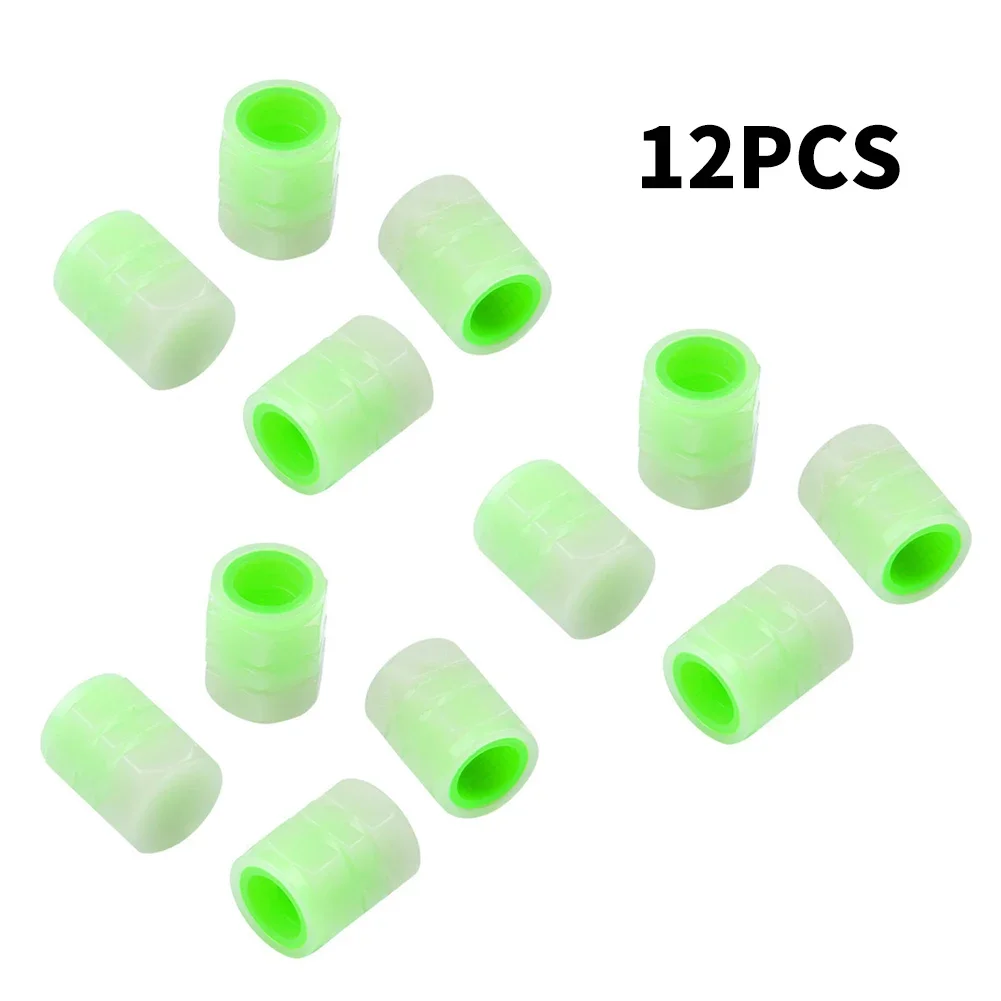 

4pcs 12pcs Luminous Valve Cover Tire Valve Cover Glow Car Wheel Prank Dust Cover Glow In The Dark Bicycle Valve Parts Accessorie