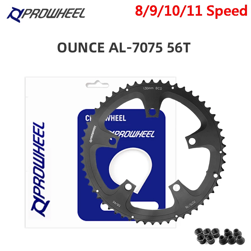 

Prowheel-Aluminum Alloy Sprocket for Folding Bike,130BCD Toothplate Piece,Bike Accessories,46T,56T