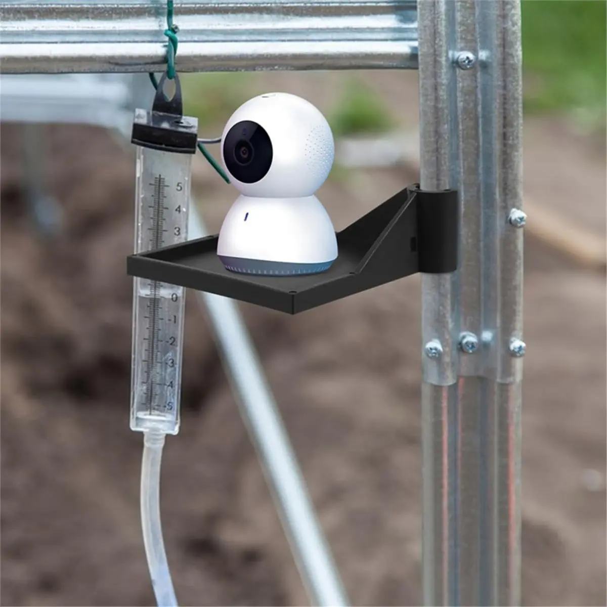 4pcs Black Plastic Grow Tent Corner Shelf Mount Bracket for 16mm Poles, Strong Stable Planting Equipment Shelf Rack