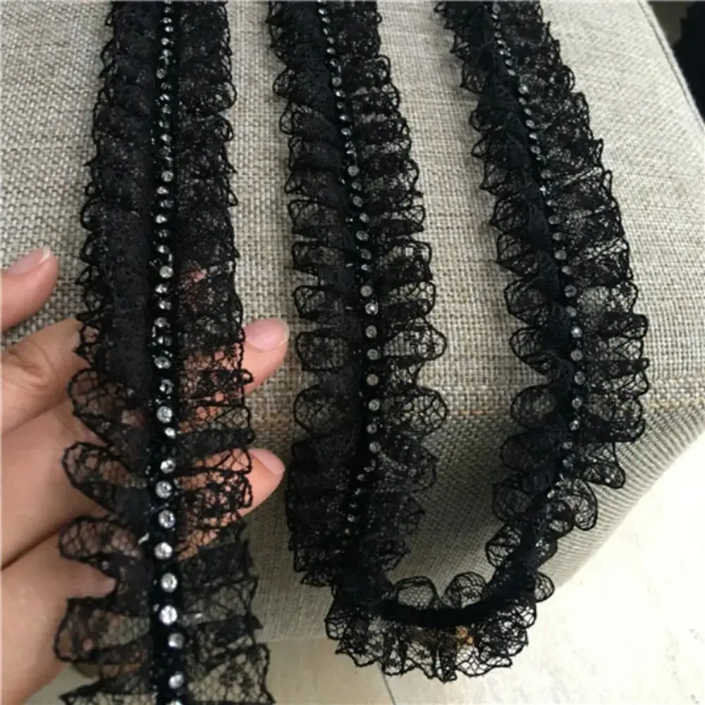 Stylish 4CM Wide Embroidered Trim Chiffon DIY Beaded Ribbons Trim Soft Texture Lace Applique Trim Sewing Supplies - view 3