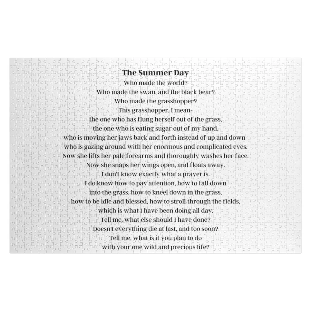 

Mary Oliver Summer Day Poem Jigsaw Puzzle Customized Kids Gift Christmas Toys Custom Name Child Toy Personalized Puzzle