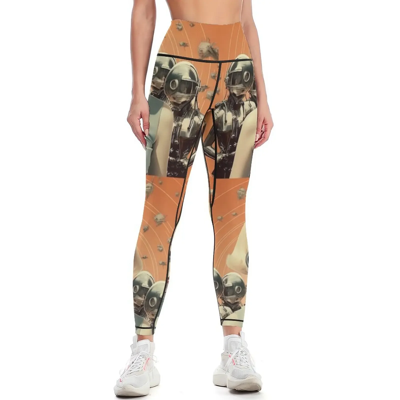 

Retrofuturism Space Woman 03 Leggings gym top exercise clothing for Pants sport Clothing fitness Womens Leggings