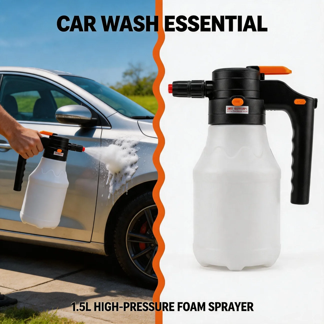 

Ergonomic Anti Slip Handle Electric Spray Bottle 1.5L High Pressure Car Wash Spray Pot for Plant Watering Gardening Cleaning