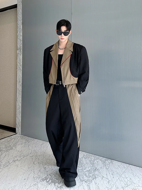 2025 Men's Autumn New Suit Sets High-End 2pcs Male Long Sleeve Suit Jacket Trendy Contrast Color Comfort Trousers Two-Piece Sets