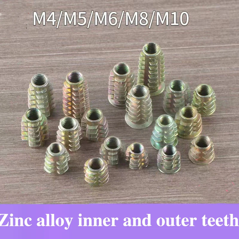 

Zinc Alloy Internal And External Tooth Nuts M6M8M10 Pre Embedded Hexagonal Trapezoidal Nuts For Furniture Connection Fastening