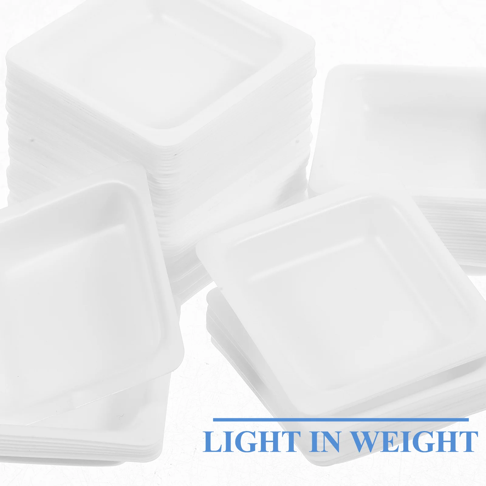 100 Pcs Weighing Dish Liquid Small Trays Dry Powder Containers Plastic Laboratory Equipment