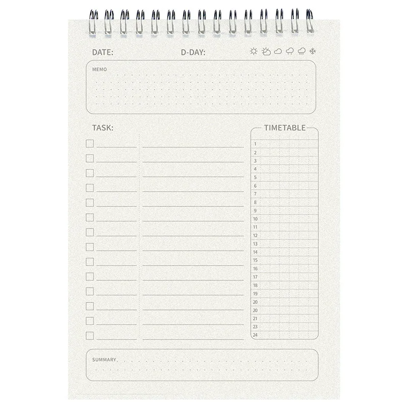 7 Days Weekly Planner Notebook Schedule Time Management Study Work Schedule Notepad