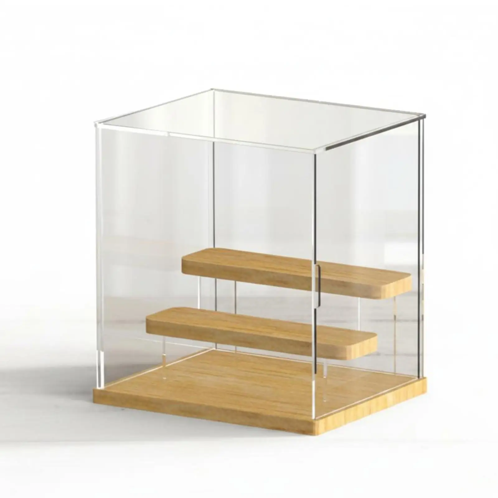 Acrylic display cases, wooden shelves, tiered shelves, dustproof display cases,
