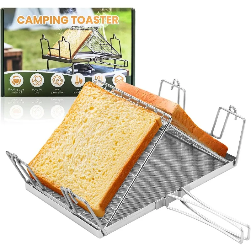 Klappbarer Camping-Grillrost aus Edelstahl mit Toasterfunktion …