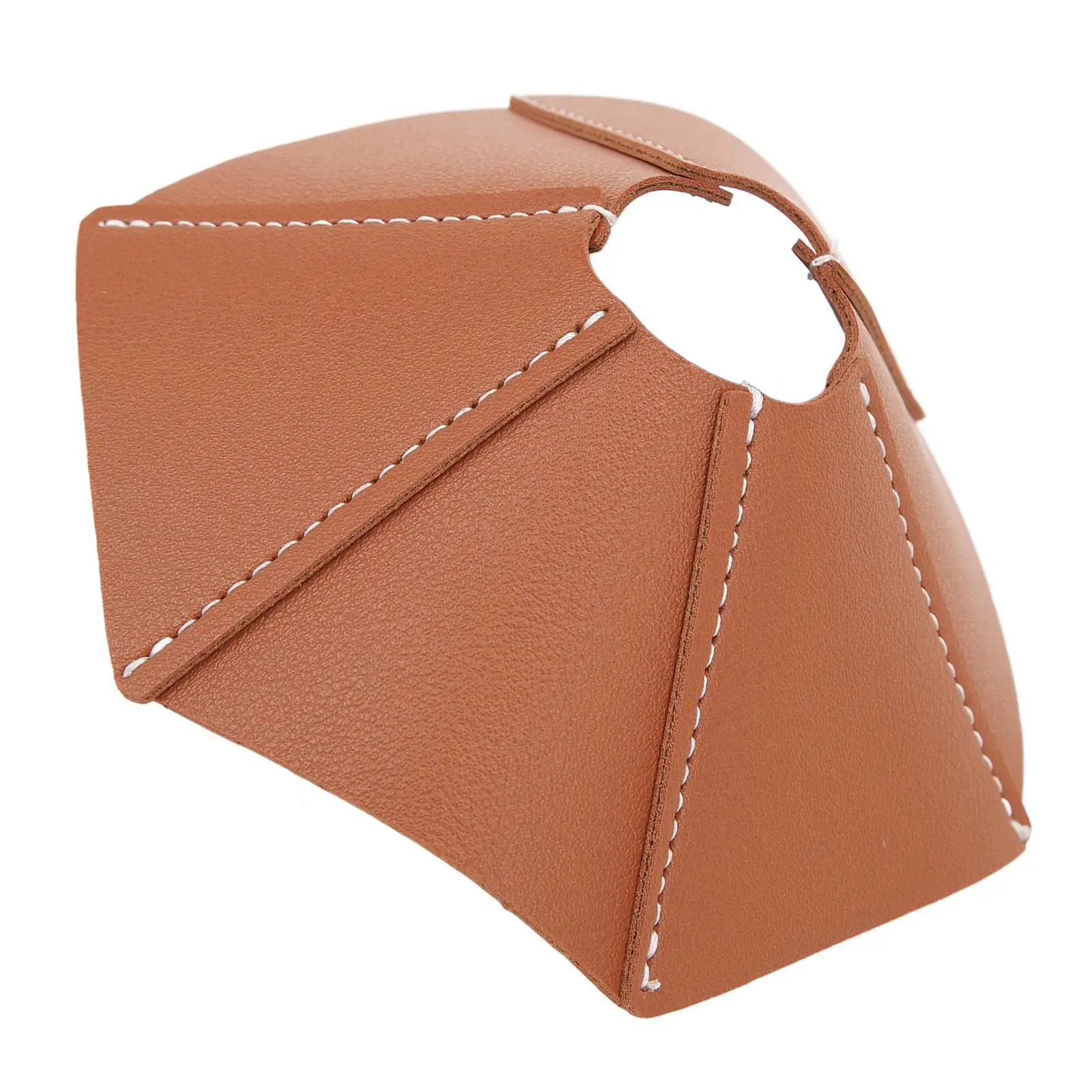 Juste d'abat-jour en patchwork de cuir marron, facile à nettoyer, utilisation large, salon