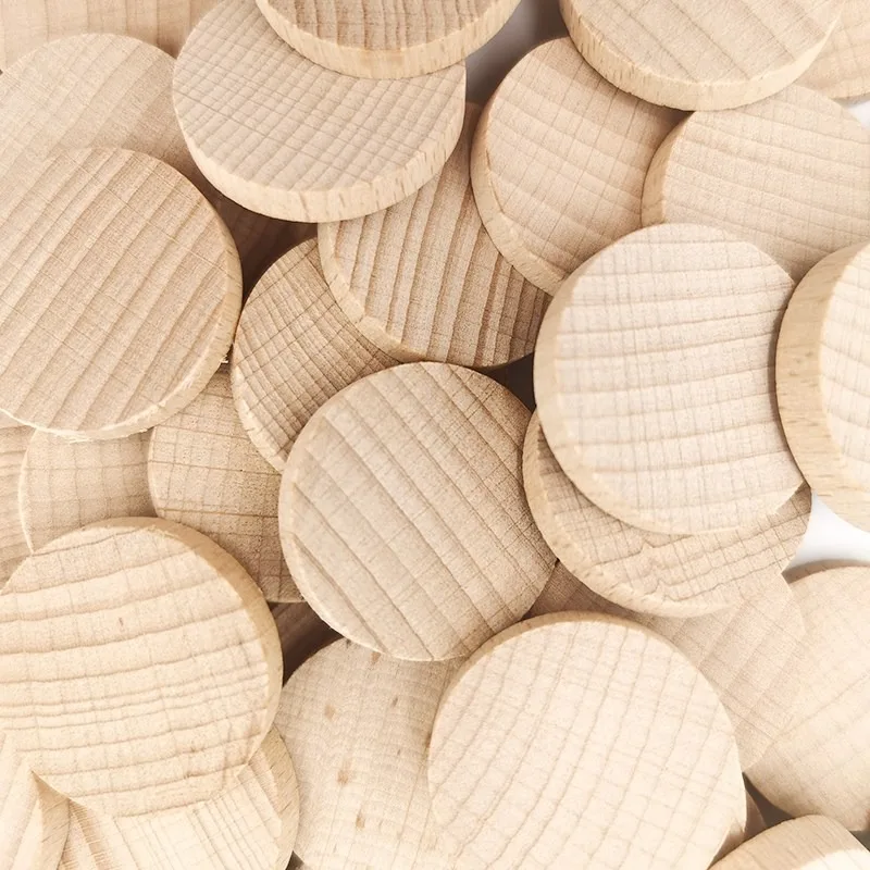 Monedas de madera redondas de 4CM, círculos de madera, rodajas de madera Natural para suministros artísticos, manualidades, proyectos de bricolaje, círculos de madera sin terminar
