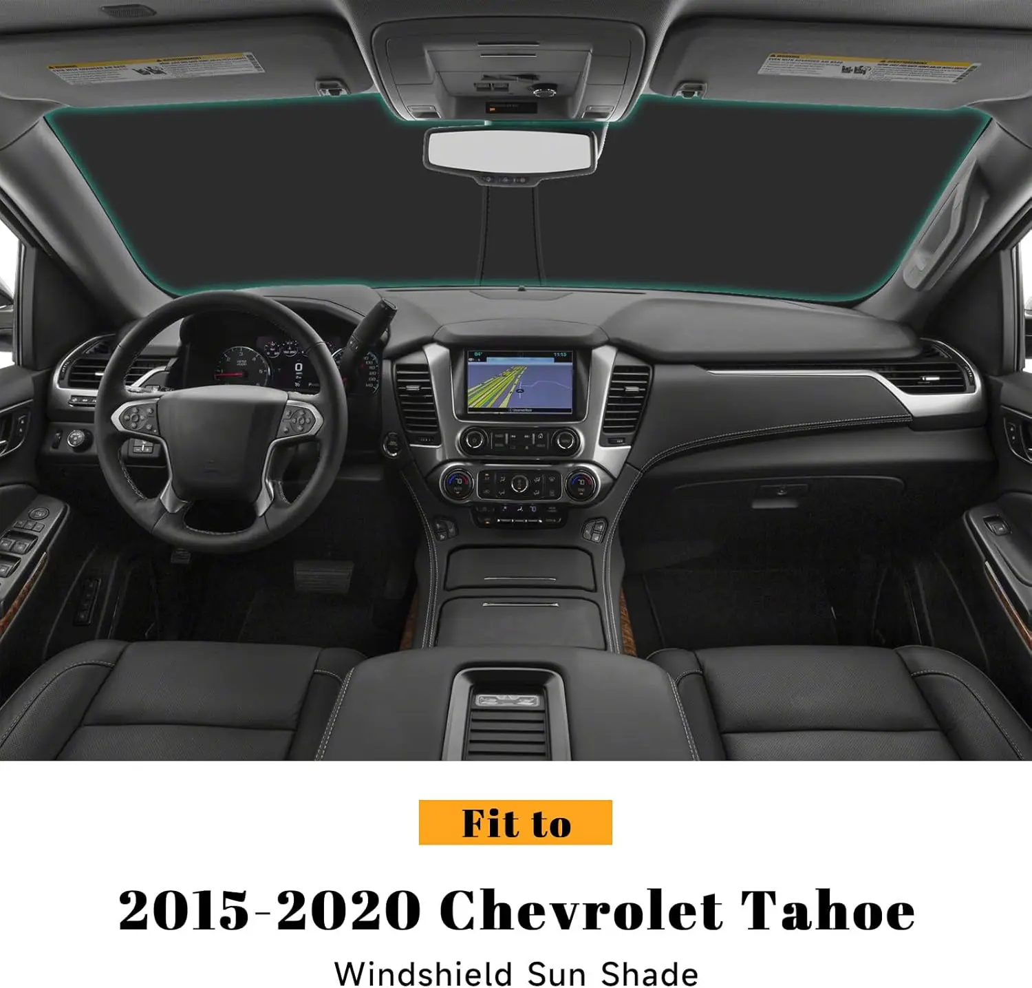Car Windshield Sun Shade For Chevy 2015-2020 Tahoe Accessories (OEM Design) Reflective Foldable Heat Insulation Sunshade
