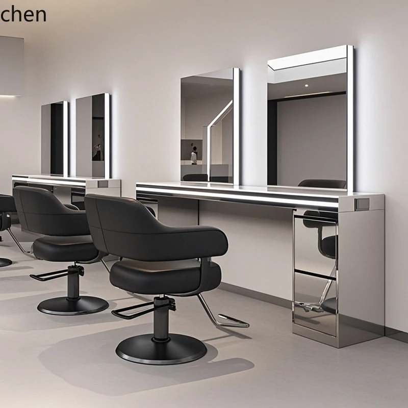 HT Barber Shop Spiegel Friseursalon High-End-Haar-Dauerwellen- und Färbetisch Mode Haarschneidespiegeltisch