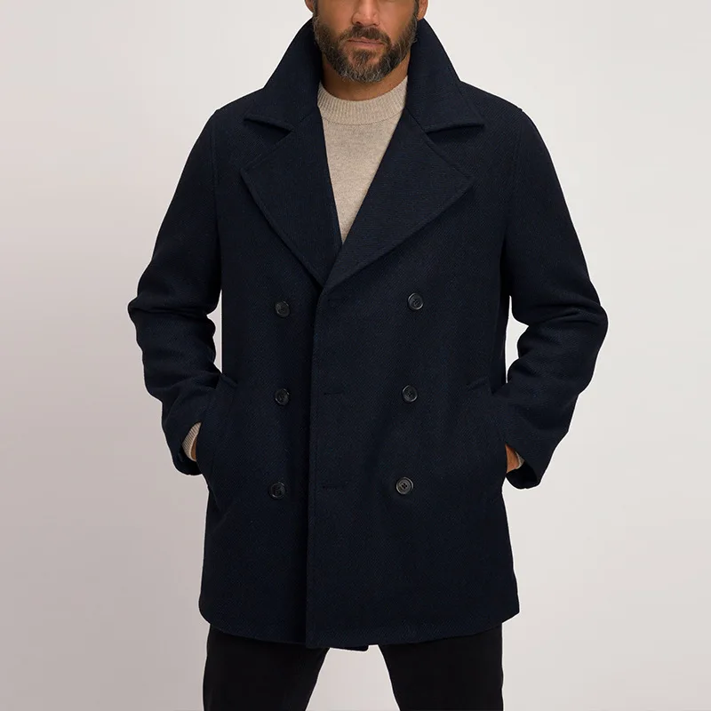 Casual Medium And Long Men's Coat Slim-fitting Versatile Trench Coat Men