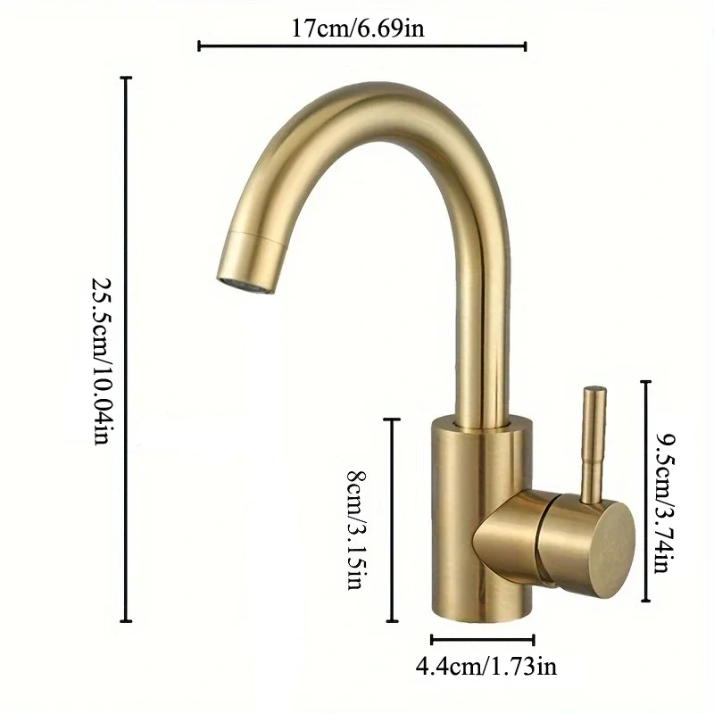 Modern Bathroom Basin Faucet Gold Bathroom Taps for Sink Vessel Stainless Steel Faucet Hot and Cold Water Mixer Tap Crane