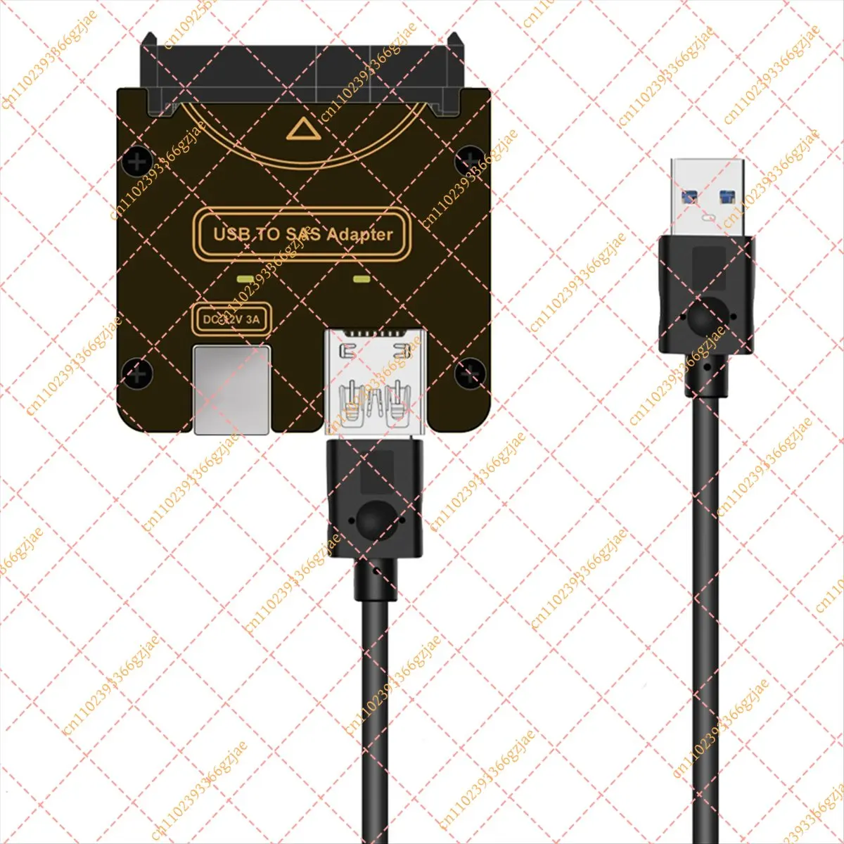 FY Persevering- USB to SFF-8482 SAS 29Pin Adapter Hard Disk Drive Raid 5Gbps HDD/SSD Raid Converter with Chipset and Power Port