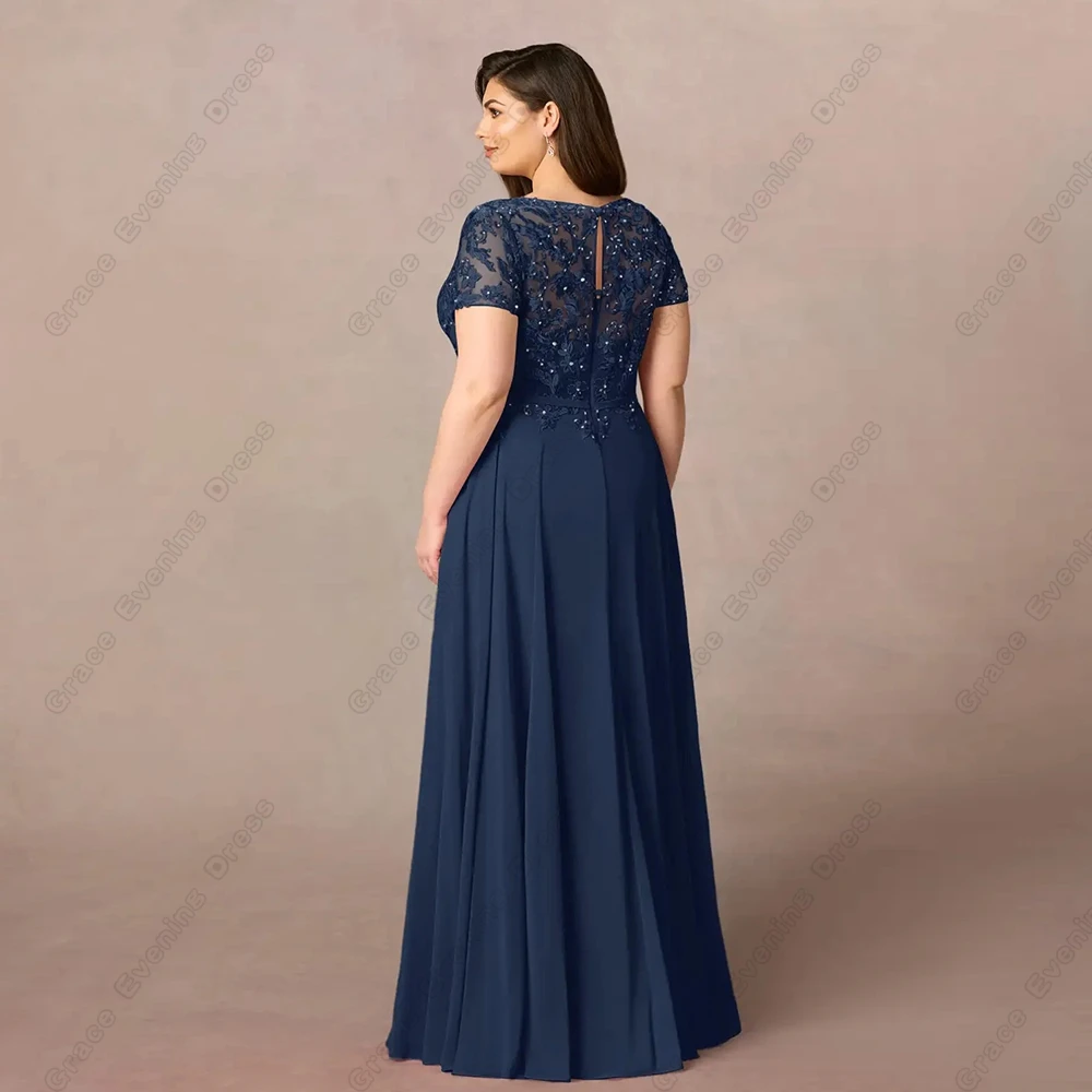 Exquisite Scoop Mother of Bride Dresses for Women Plus Size Chiffon Wedding Party Dresses with Lace 2024 Summer Robe De Soirée