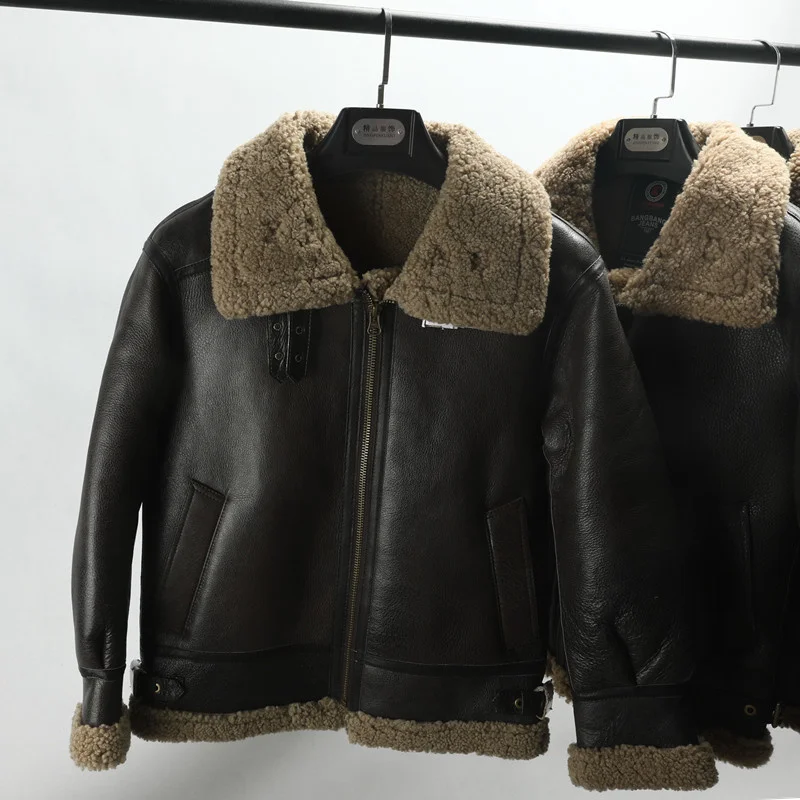 Plus Custom Made Size 12XL100% Genuine Leather Jacket Men Sheepskin Jackets for Men Nature Fur Coat Men Winter Outfits for Women