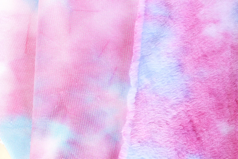 8MM Fell-Batik-Plüschstoff mit Farbverlauf, weiches Kunstfell, Kaninchenfell, Puppenkleidung, Kissen, DIY-Nähzubehör, Kleidung, Schal – Detail 6