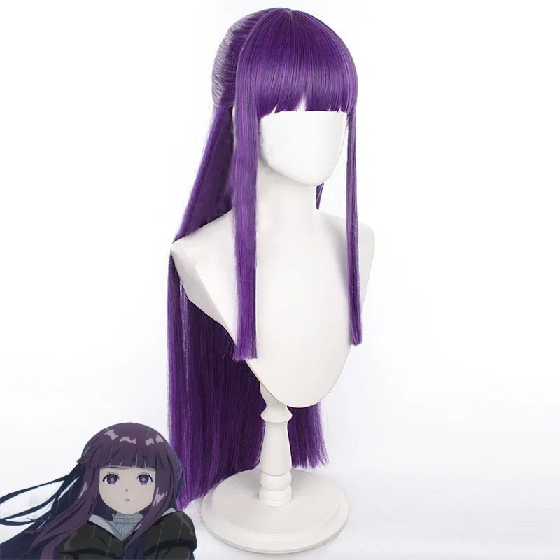 Purple Long Hair High-temperature Silk Anime Firen Daily Wear Cosplay Wig Stage Performance Festival Party Simulated Hair