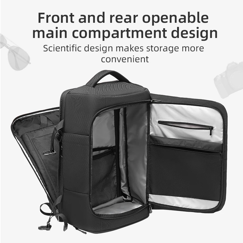 EURCOOL Men's Large Anti-Theft Outdoor Backpack Oxford Style Duffel Gym Travel Bag with Zipper Waterproof Business Carry