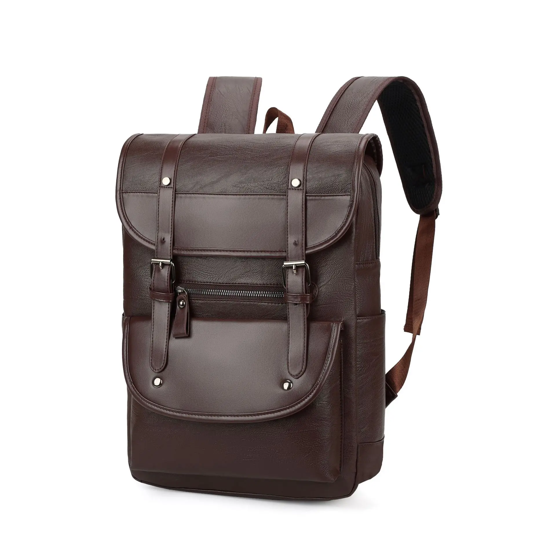 Fashion Vintage Men's Backpack Street Retro British Trend Casual Travel Student Schoolbag Multi-function Backpacks