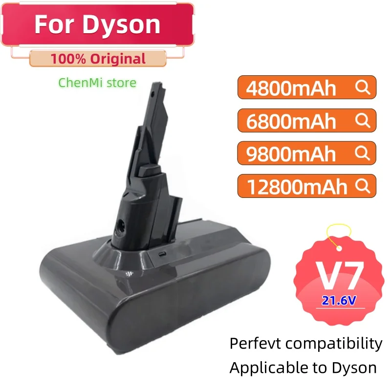 ForDyson V7 12800mAh 21.6V Battery  Replacement V7 Animal  Trigger Motorhead Pro Fluffy SV11 Longer Runtime and Stronger Suction