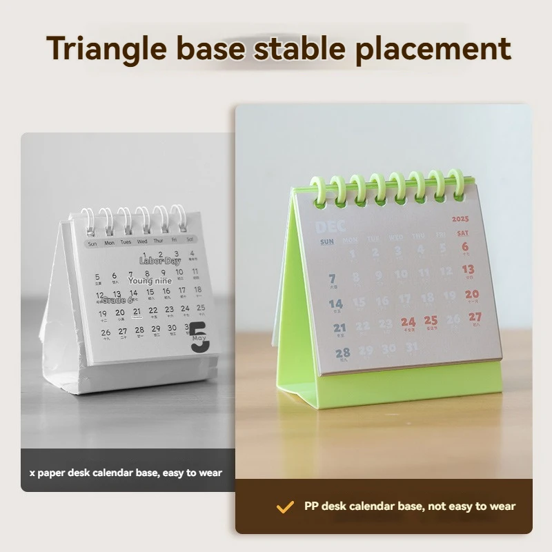 1pc mini calendário suporte portátil criativo ornamento de mesa estilo criativo calendário estudante