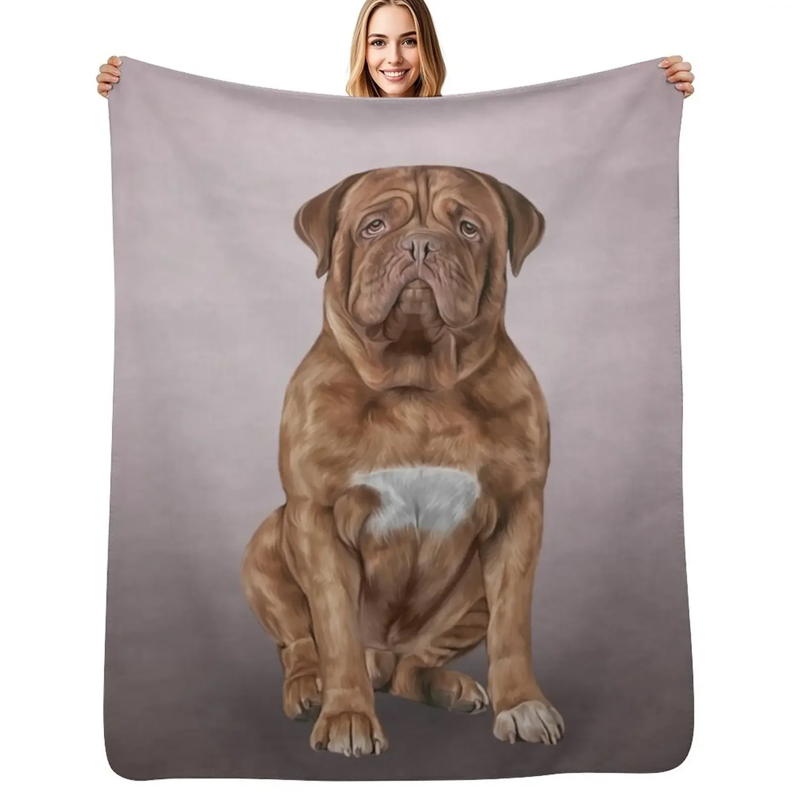 

Drawing dog Dogue de Bordeaux Throw Blanket Luxury Luxury Thicken Luxury Throw Blanket