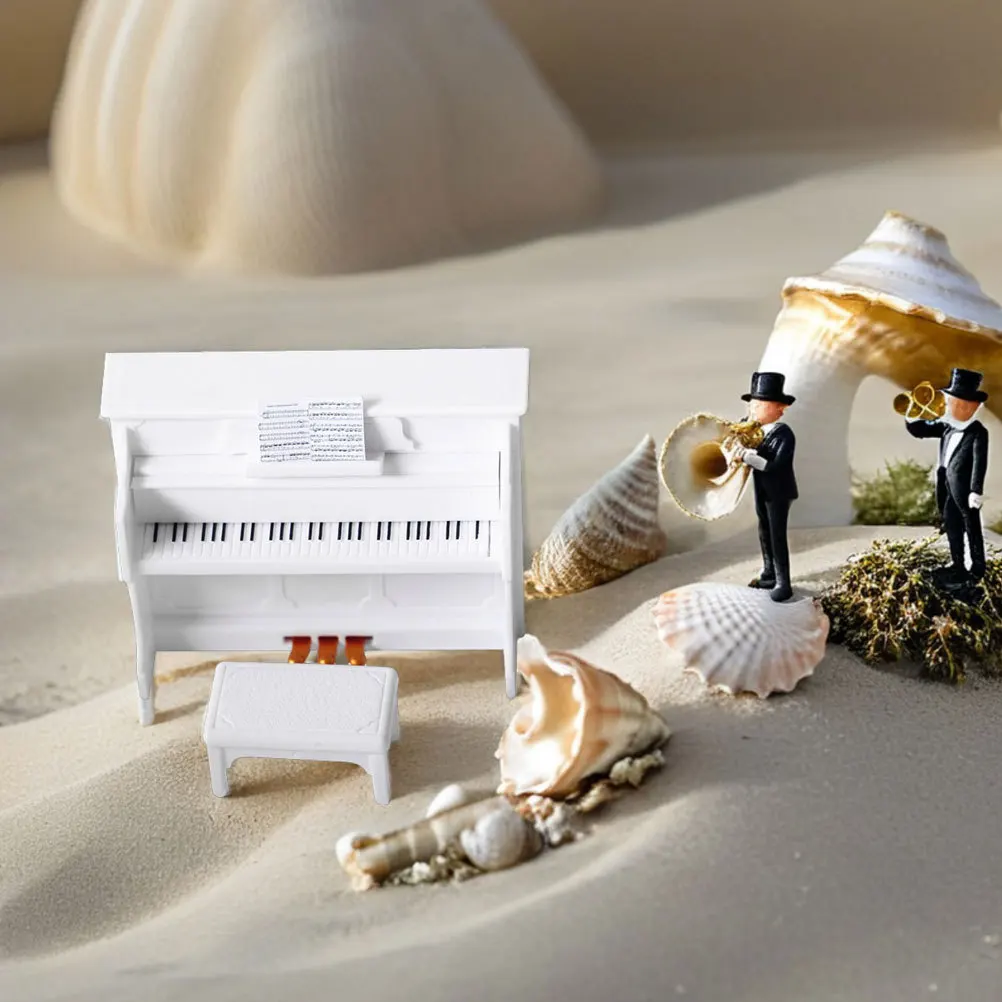 مجموعتان من مقعد البيانو المستقيم المصغر، تصميم واقعي، حجم محمول، مشهد كامل، متعدد الاستخدامات، دعامة تصوير صغيرة