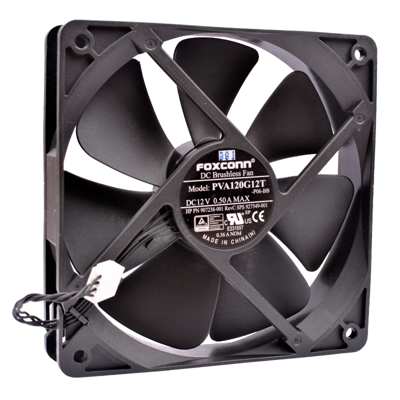 

PVA120G12T 12cm 12025 120mm fan 120x120x25mm DC12V 0.50A 4 lines suitable for server chassis CPU cooling fan