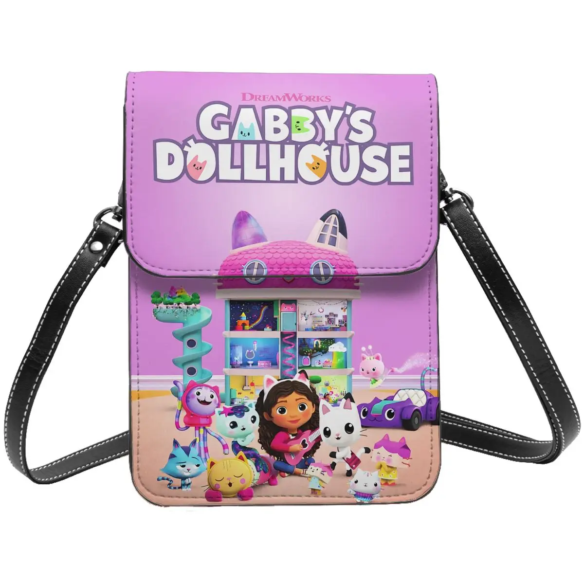 Gabby Dollhouse-cartera cruzada para teléfono móvil, bolso de hombro, monedero con correa ajustable