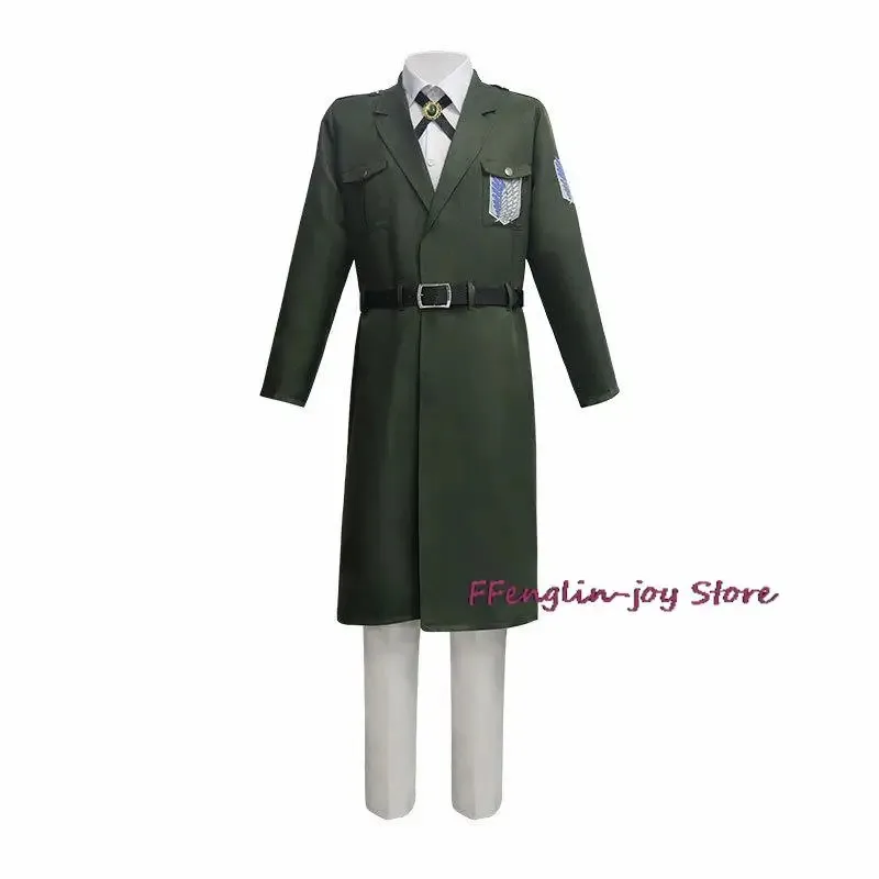 Anime Attack on Titan Cosplay Levi Costume Shingek No Kyojin Scouting Legion Soldier Coat Jacket Hange Zoe Halloween Outfit