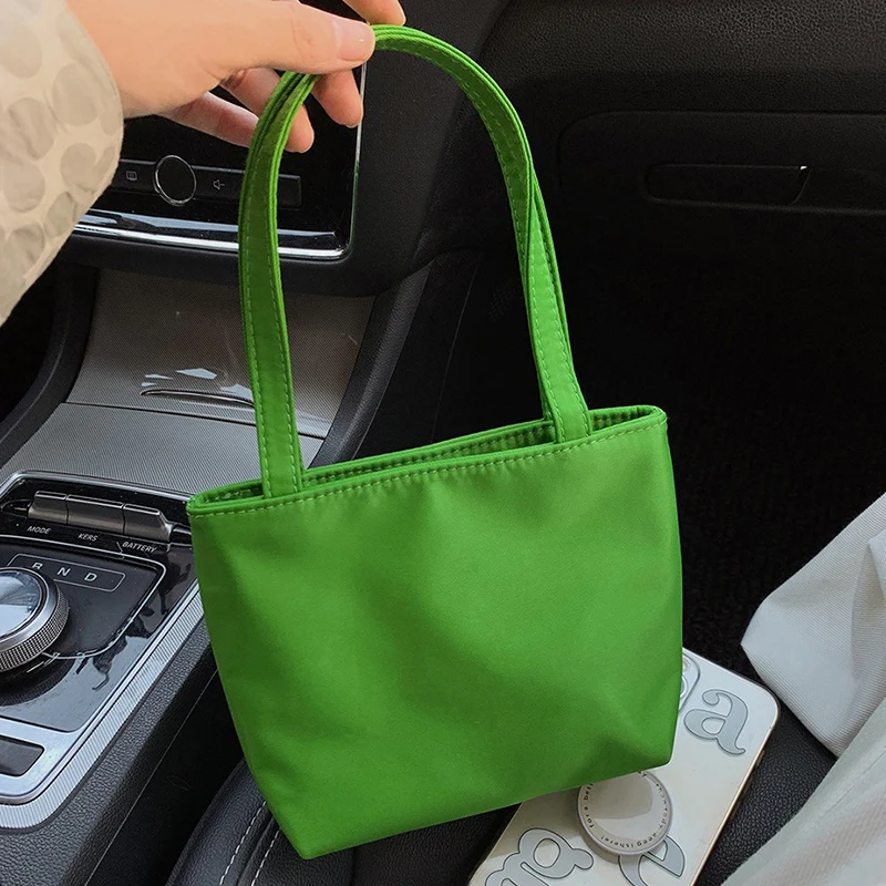 Fashion New Green Mini Hand Bags Women Little Tote Bags Luxury Handbags Designer Lady Small Hand Beach Bag