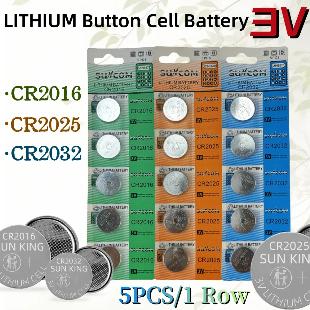 3V CR2016 CR2025 CR2032 Lithium Button Cell Battery 85mAh/155mAh/220mAh For Car Key Remote Calculator