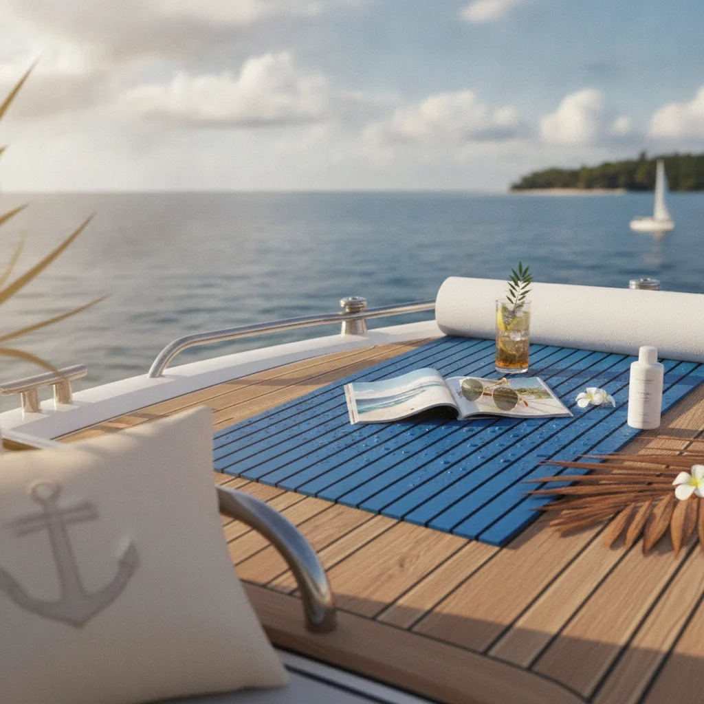 

Self-Adhesive Marine Flooring Long-Lasting EVA Boat Flooring Marine Floor Mat Easy to Cut Deck Liner Odorless for Boats