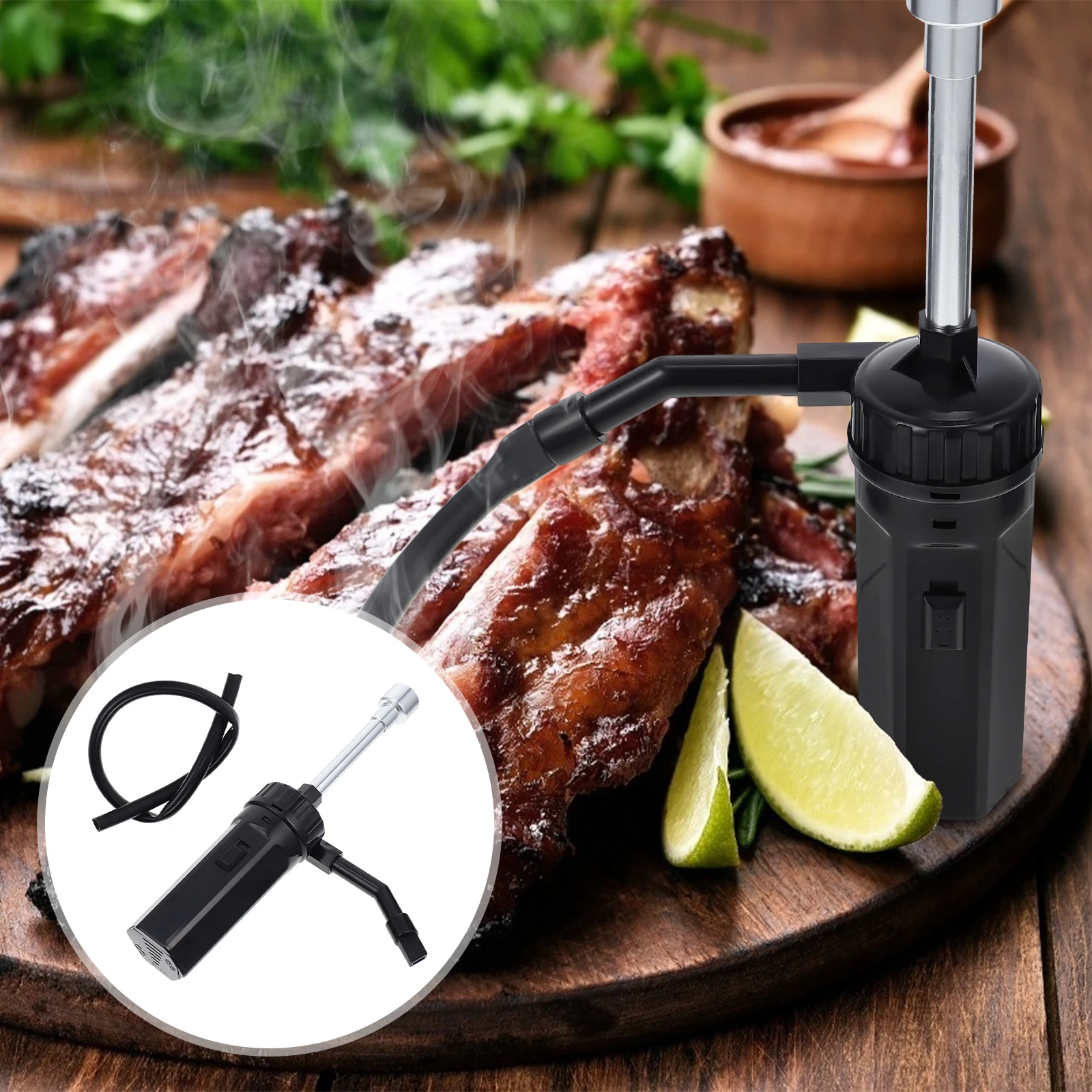 

Smoker Tube Portable Food Smoker Kitchen Supply Salmon Drink Multipurpose BBQ Smoke Generator For Home Restaurant Lightweight