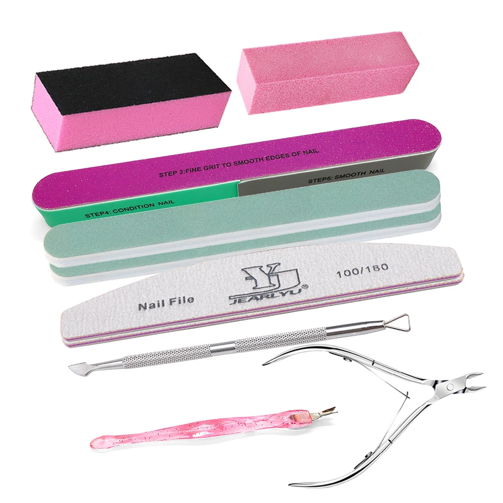 10Pcs Manicure Set Manicure Set Professional Nail Clipper Kit Nail Filing Shaping 2pcs Block Polishing  Dead Skin Scissors