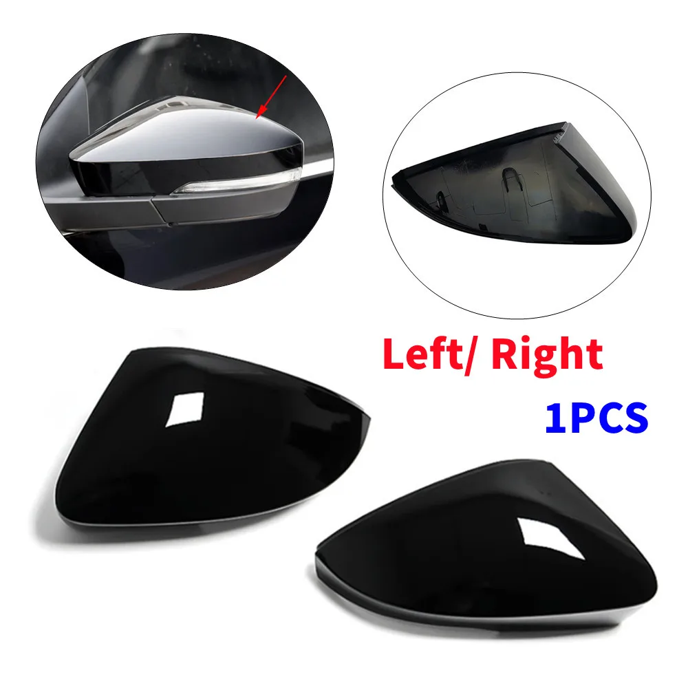 

For Skoda Octavia Mk3 2014-2017 For VW T-ROC 2017-2019 Glossy Black Rearview Side Mirror Cover Wing Caps Exterior Housing Trim