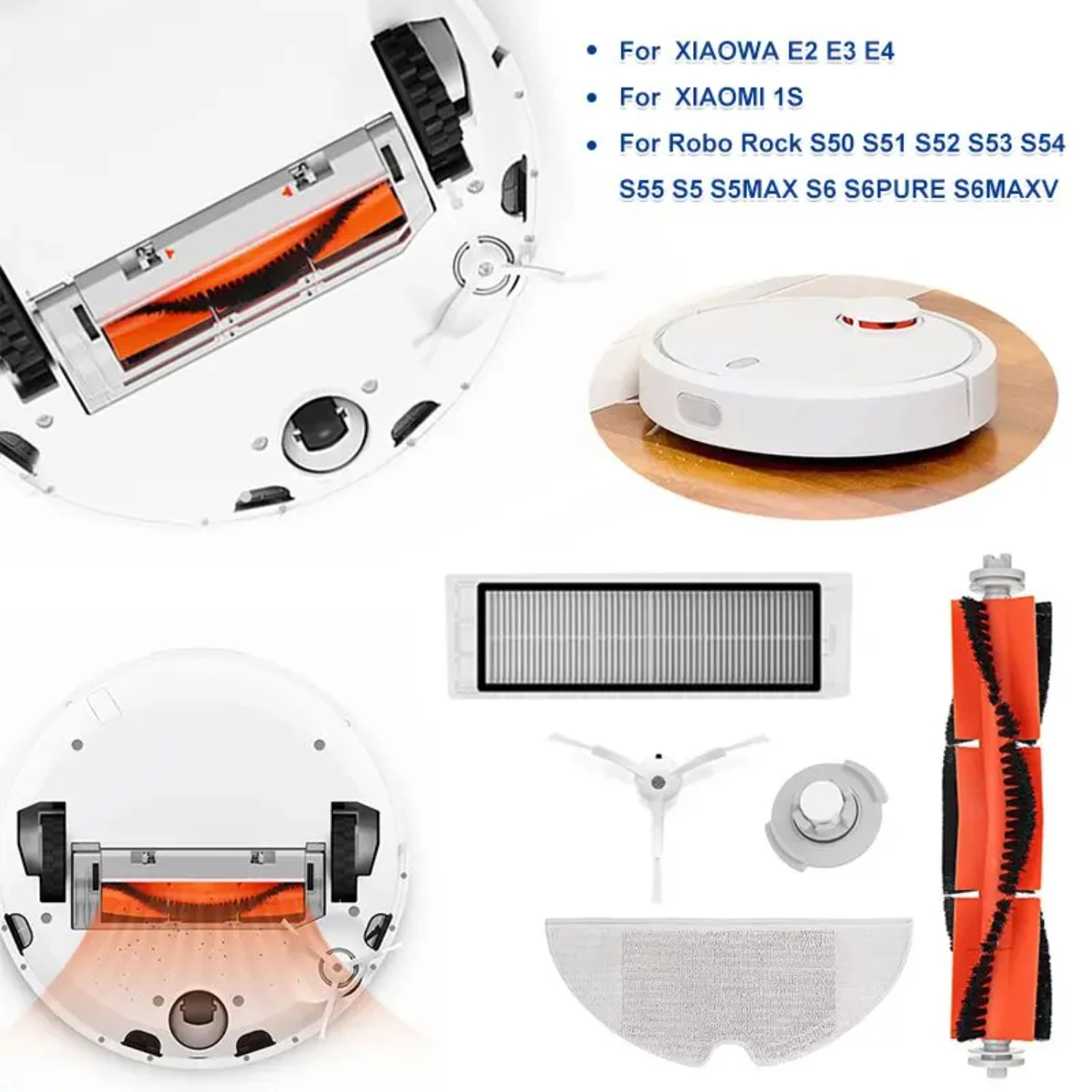 Multiple Combinations Vacuum Cleaner Parts Accessories Main Brush Side HEPA Filter Mops  1S Rock S6 S5 S60