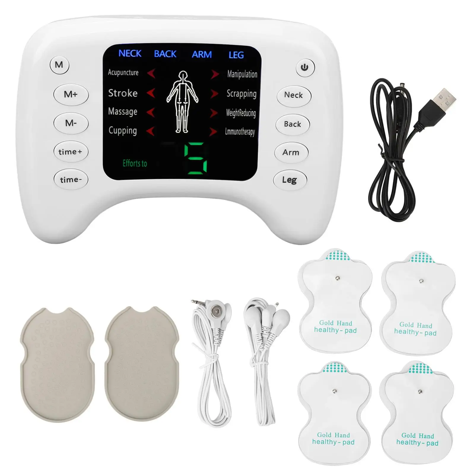 

Dual Output Muscle Pulse Massager for Improved Circulation Electronic Pulse Device Adjustable Silicone for neck Relief