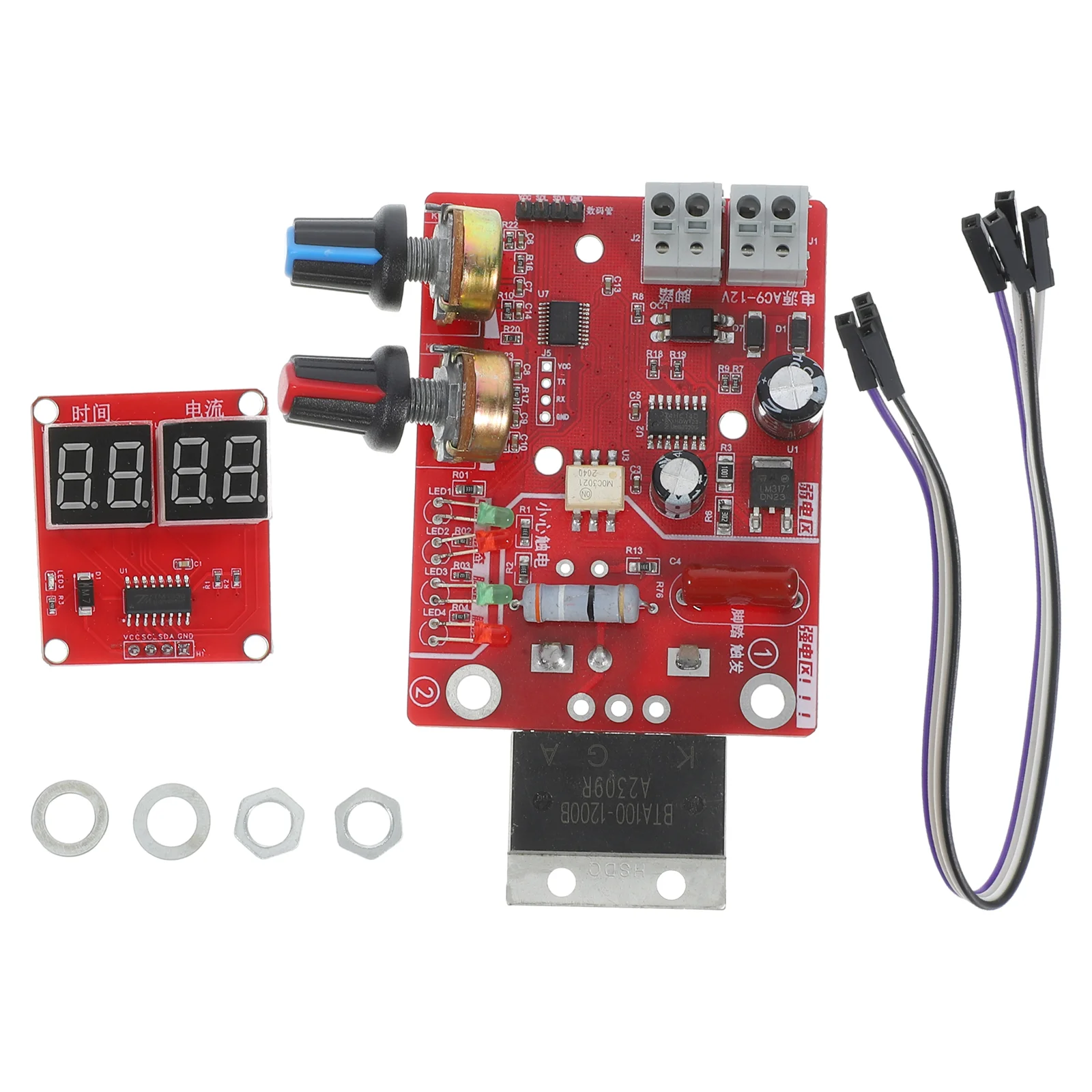 Nastavitelný doušek sváření regulátor čas proud panel svářeč PCB obvodový deska po jednom čipem mikropočítač digitální displej DIY